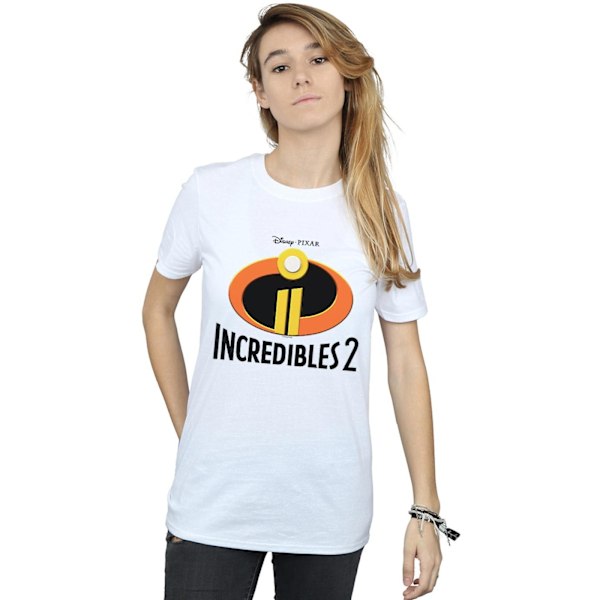 Disney Womens/Ladies Incredibles 2 Emblem Logo Bomull Boyfriend White 5XL