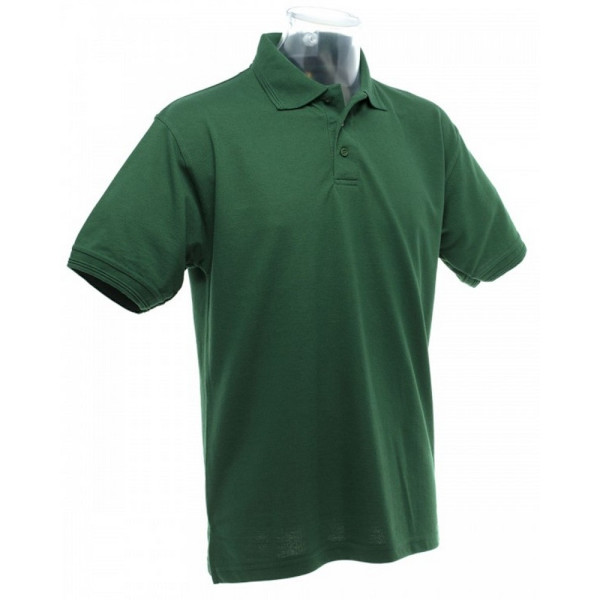 UCC 50/50 Herr tungvikts enfärgad pikétröja med korta ärmar Bottle Green 5XL