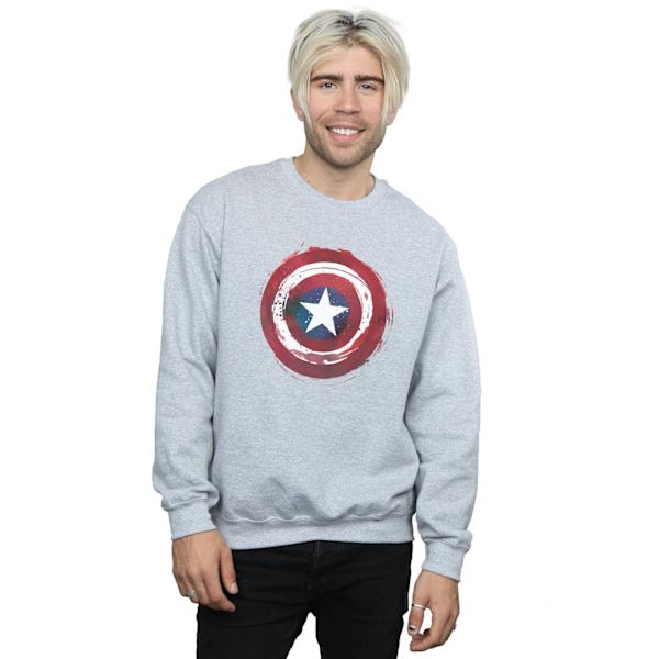 Marvel Herr Captain America Splatter Shield Sweatshirt XXL Spor Sports Grey XXL