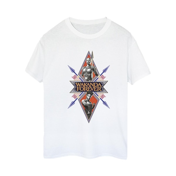 Marvel Dam/Kvinnor Wakanda Forever Tribal Spear Bröst Bomull White XXL