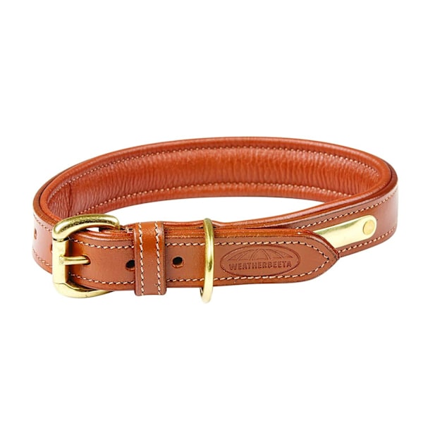 Weatherbeeta Vadderat Läder Hundhalsband S Tan Tan S