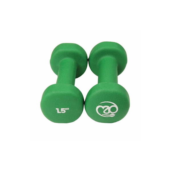 Fitness Mad Neoprene Hantelset (2-pack) 1,5 kg grönt Green 1.5kg