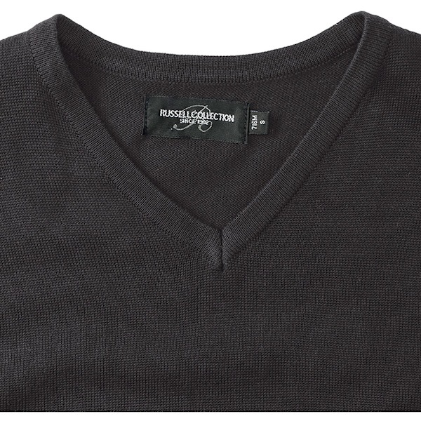 Russell Collection Herr V-hals Sleevless Stickad Pullover Topp / Charcoal Marl 3XL