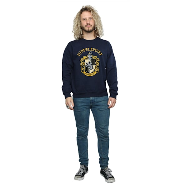 Harry Potter Hufflepuff Sweatshirt för män, marinblå, M Navy Blue M