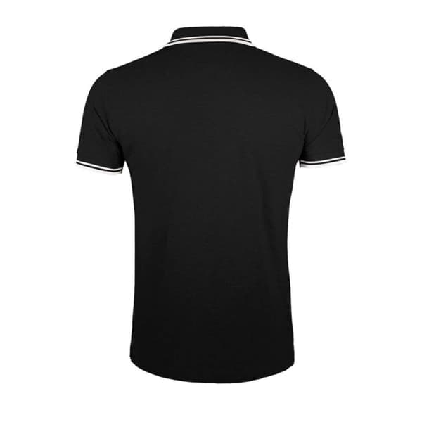 SOLS Herr Pasadena Pikétröja L Svart/Vit Black/White L