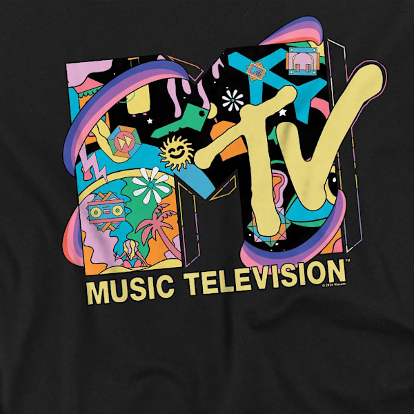 MTV Unisex Vuxen Semesterikoner T-Shirt S Svart Black S
