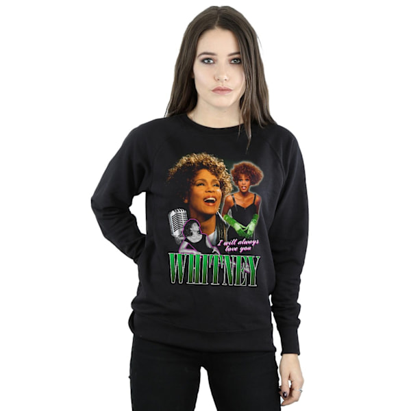 Whitney Houston Dam/Kvinnor Jag Kommer Alltid Älska Dig Homage Sweatshirt Black XXL