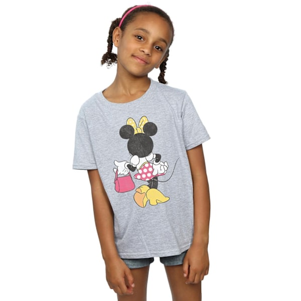 Disney Girls Minnie Mouse Back Pose Bomull T-shirt 9-11 År S Sports Grey 9-11 Years