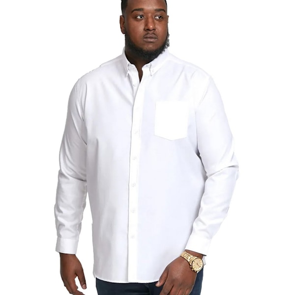 Duke Herr D555 Richard Oxford Kingsize Långärmad Skjorta 6XL Vit White 6XL