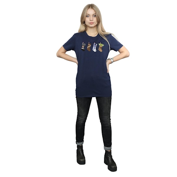 Star Wars Damstrumpor i bomull för kvinnor/damer, julstrumpor, pojkvänströja Navy Blue L