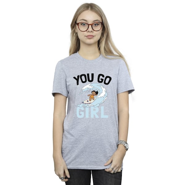 Disney Dam/Kvinnor Lilo Och Stitch You Go Girl Bomull Boyfrie Sports Grey M