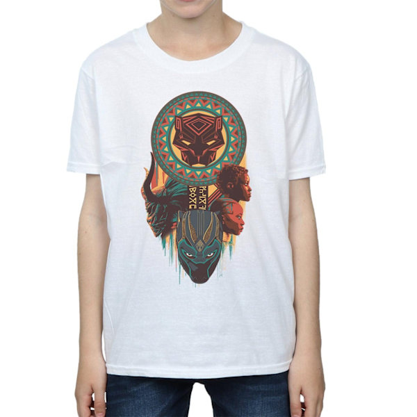 Marvel Boys Black Panther Totem T-shirt 9-11 år Vit White 9-11 Years