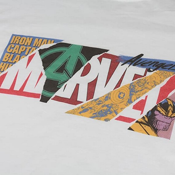 Marvel Scrapbook Logo T-shirt för pojkar, 8-9 år, vit White 8-9 Years