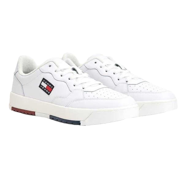 Tommy Jeans Herrskor i läder för basket 7 UK Vit White 7 UK