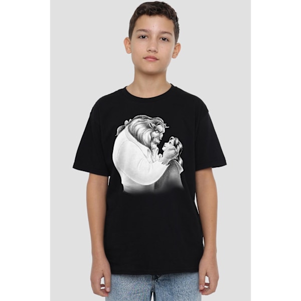 Skönheten och Odjuret Barn/Kids Skiss T-Shirt 7-8 År Sv Black 7-8 Years