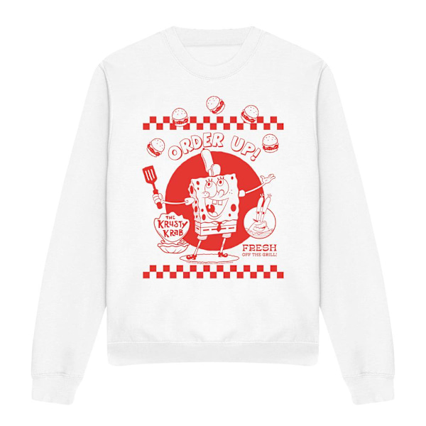 SvampBob Fyrkant Unisex Vuxen Order Up! Sweatshirt XL Vit White XL