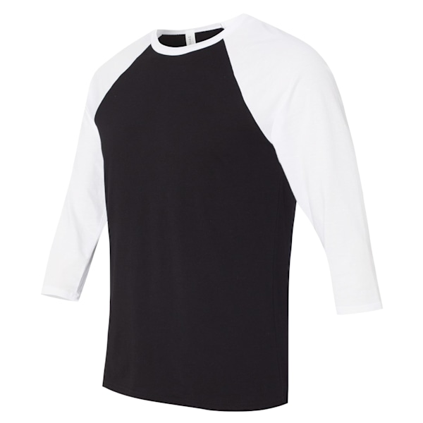 Canvas Herr 3/4-ärmig Baseboll T-shirt L Svart/Vit Black/White L