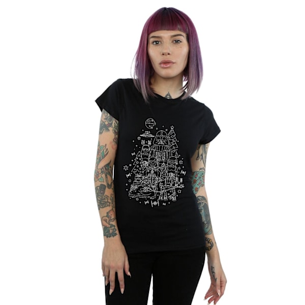 Star Wars Dam/Damer Empire Jul Bomull T-shirt L Svart Black L