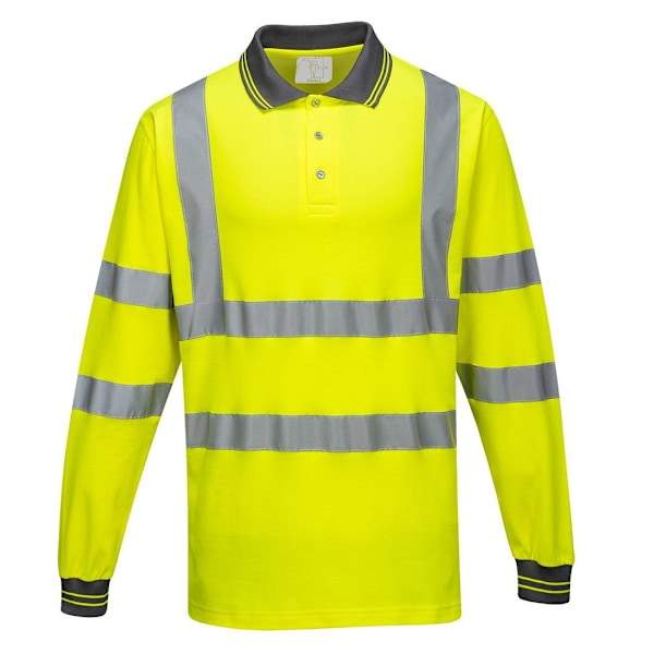 Portwest Herr S271 Hi-Vis Långärmad Polotröja M Gul Yellow M