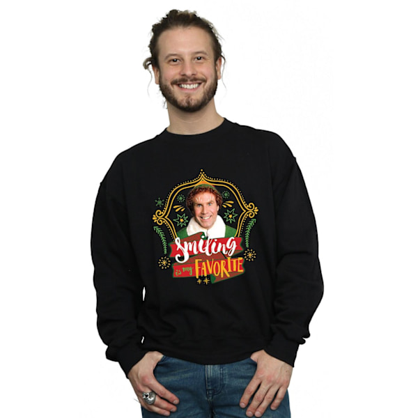 Elf Mens Buddy Smiling Sweatshirt XL Svart Black XL