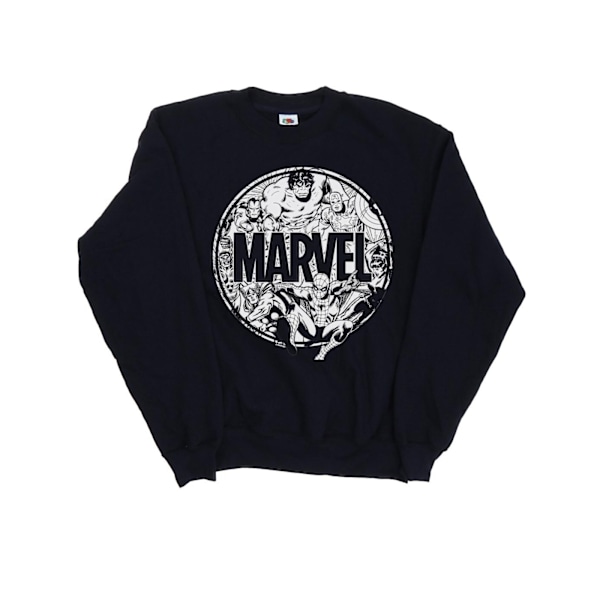 Marvel Comics Boys Logo Character Infill Sweatshirt 7-8 år N Navy Blue 7-8 Years