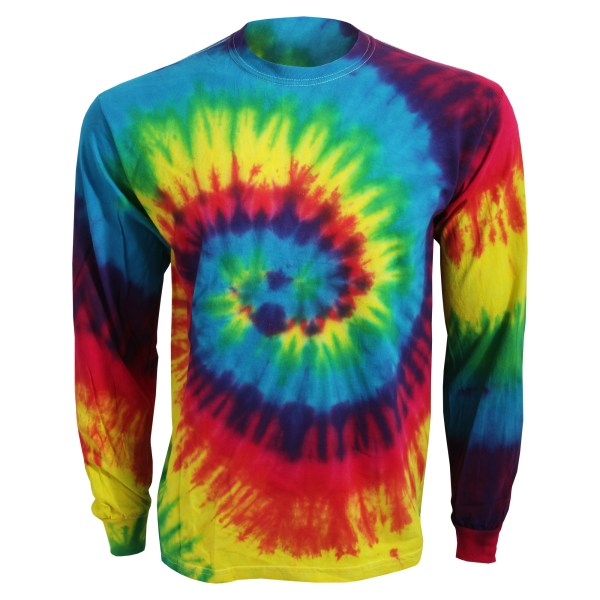 Colortone Adults Unisex långärmad Tie-Dye T-shirt L Rainbow Rainbow L