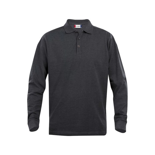 Clique Classic Lincoln långärmad poloskjorta 3XL svart/grå Black/Grey 3XL