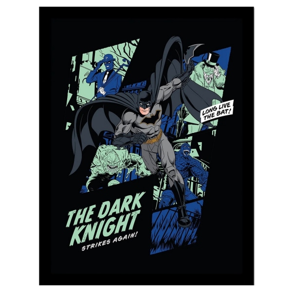 Batman The Dark Knight Print 40cm x 30cm Svart/Blå/Grön Black/Blue/Green 40cm x 30cm