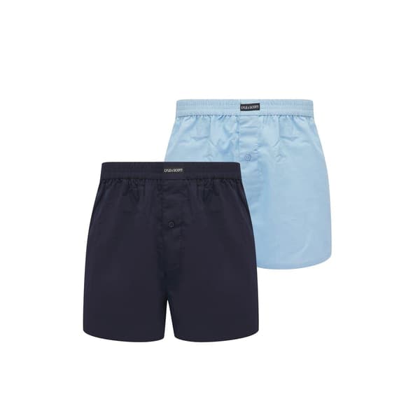 Lyle & Scott Boxershorts för män (2-pack) S Blå/Peacoat Blue/Peacoat S