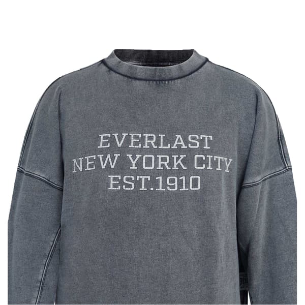 Everlast Herr NYC Lettering Crew Neck Sweatshirt S Washed Grey Washed Grey S