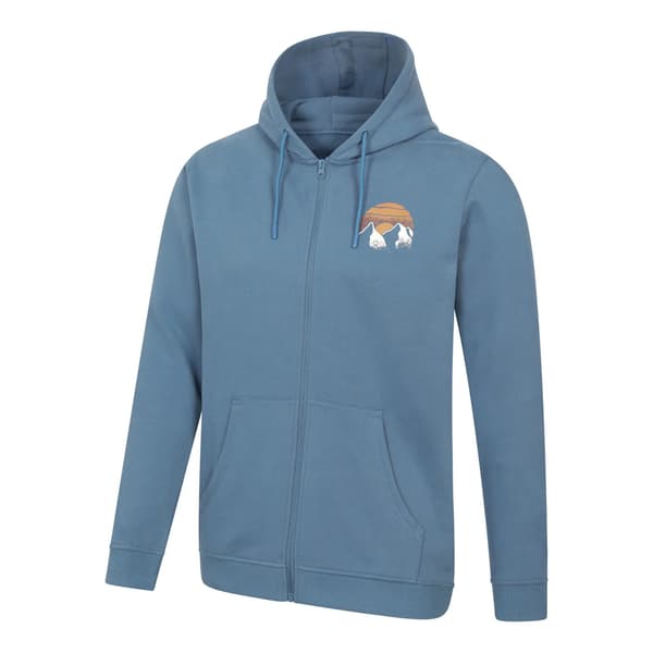 Mountain Warehouse Herr Circle Mountain Dragsko Hel Dragkedja Huvtröja Light Blue 3XL