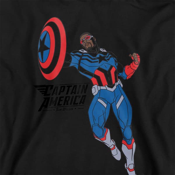 Captain America Barn/Kids Sam Wilson Doodle Pull Over Huvtröja Black 9-11 Years