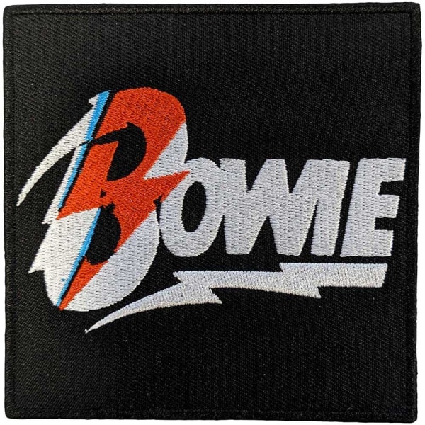 David Bowie Diamond Dogs Flash Woven Logo Iron On Patch One Siz Black/White/Red One Size