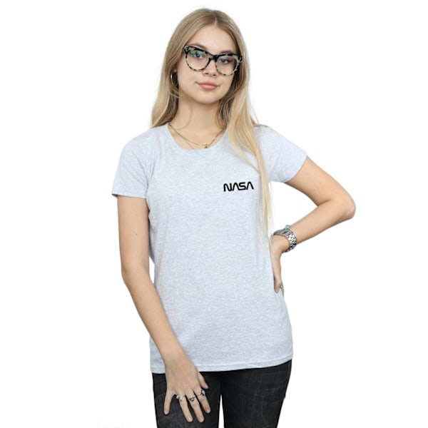 NASA Dam/Kvinnor Modern Logo Bröst Bomull T-Shirt L Sports Grå Sports Grey L