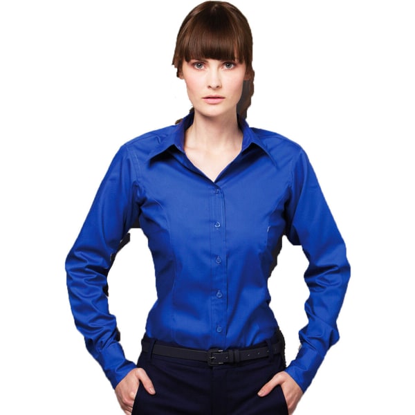 Kustom Kit Dam Corporate Långärmad Oxford Skjorta 10 Royal B Royal Blue 10
