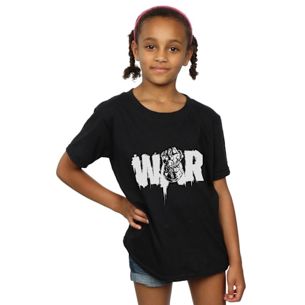 Marvel Girls Avengers Infinity War Fist Bomull T-shirt 7-8 år Black 7-8 Years