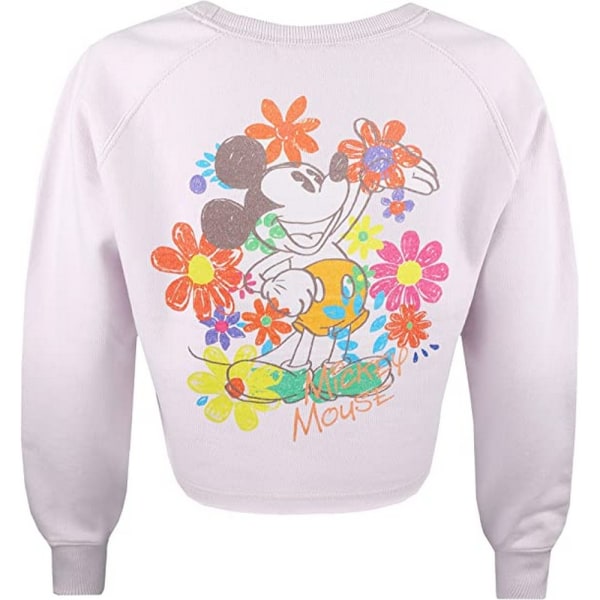 Disney Dam/Dam Musse Pigg Blommor Crop Sweatshirt L Lav Lavender L