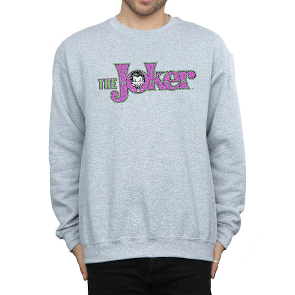 DC Comics Herr The Joker Crackle Logo Sweatshirt L Sports Grey Sports Grey L