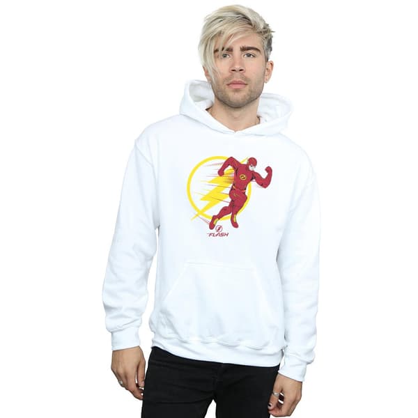 DC Comics Herr The Flash Running Emblem Hoodie L Vit White L