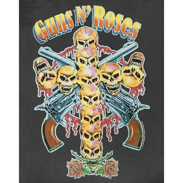 Amplified Womens/Ladies Skull Cross Guns N Roses T-Shirt L Char Charcoal L