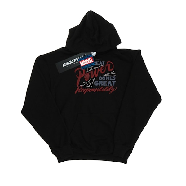 Marvel Girls Spider-Man Great Responsibility Hoodie 12-13 år Black 12-13 Years