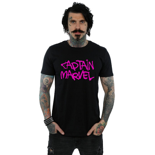 Marvel Captain Marvel Spray Text T-shirt M Svart Black M