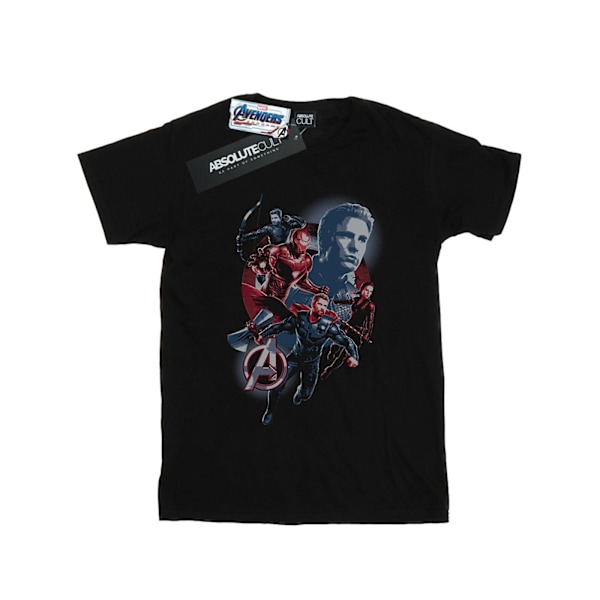 Marvel Girls Avengers Endgame Shield Team Bomull T-shirt 5-6 år Black 5-6 Years