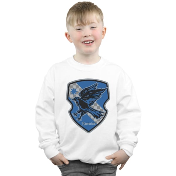 Harry Potter Pojkar Ravenclaw Crest Flat Sweatshirt 7-8 År Vit White 7-8 Years