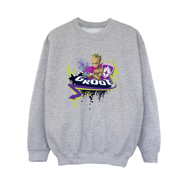 Marvel Boys Guardians Of The Galaxy Groot Gaming Holo Sweatshirt Sports Grey 9-11 Years