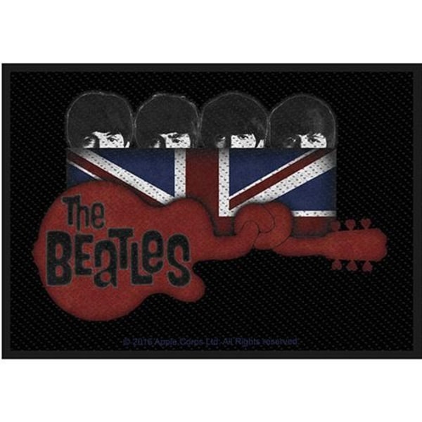 The Beatles Guitar & Flag Patch One Size Svart Black One Size