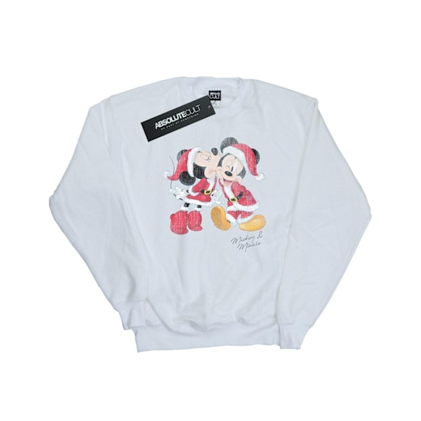 Disney Herr Mickey Och Minnie Jul Kyss Sweatshirt S Vit White S