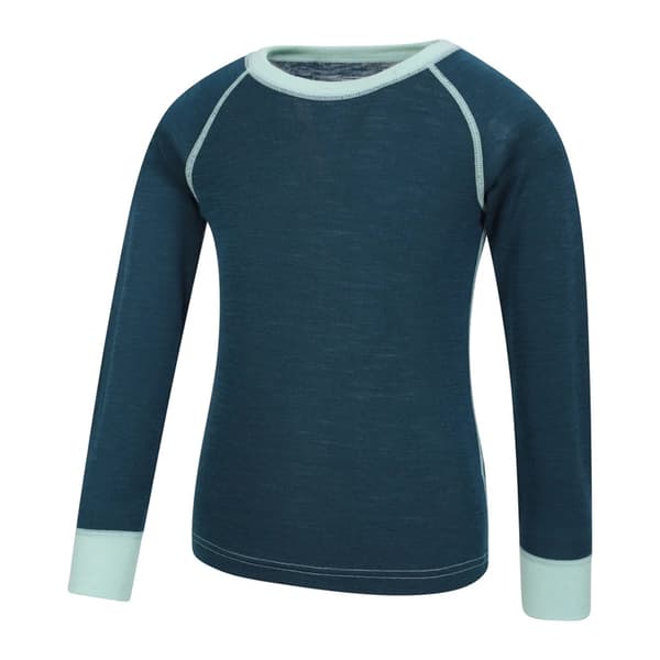 Mountain Warehouse Barn/Barn Merino II Rundhalsad Underställströja Teal 7-8 Years