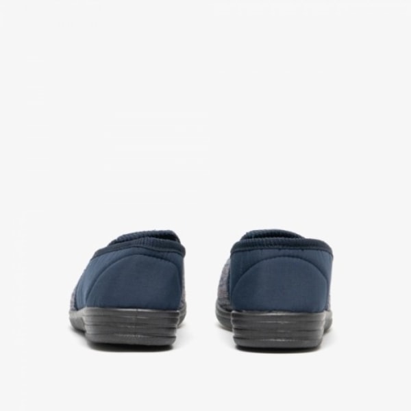 Zedzzz Charles Herringbone Filt Gusset Tofflor 12 UK Marinblå Navy Blue 12 UK