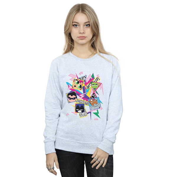 DC Comics Dam/Kvinnor Teen Titans Go 80-talsikoner Sweatshirt L S Sports Grey L